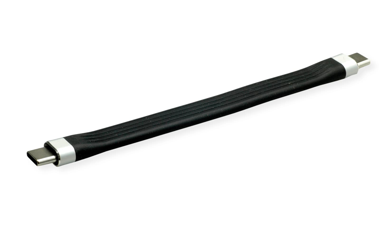 ROLINE USB 3.2 Gen 2 Silicone Cable with PD (Power Delivery) 20V3A, Emark, C-C, ST/ST, Black, 11 cm