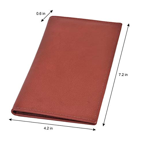 Leatherboss Genuine Leather Bifold Business Credit Card Holder Wallet, Brown4