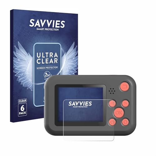 savvies 6 Pack Screen Protector compatible with SJCAM FunCam Protection Film Clear