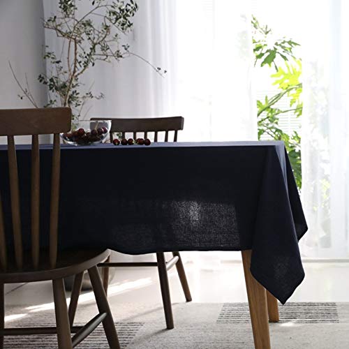 Nappe coton moderne navy 130x220cm, couverture de table chic - 3