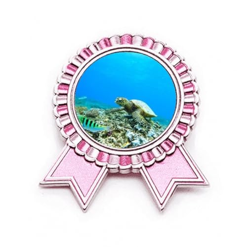 Broche tortue de mer de qualité médaille en métal rose collection nature M
