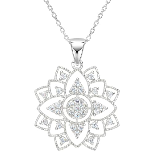 Mandala Necklace 925 Sterling Silver - Filigree Encrusted