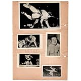 レトロ 古い プロマイド 相撲 若瀬川 若葉山 三根山 東富士 琴ヶ浜 玉の海 大岩山 一番大きなものが 13.5センチ×9センチ 5枚 藁半紙に貼付