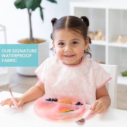 Image of Bumkins Junior Bib, Short Sleeve Toddler Bib, Smock for Kids 1-3 Years, Waterproof Fabric aa‚¬a€oe Lace