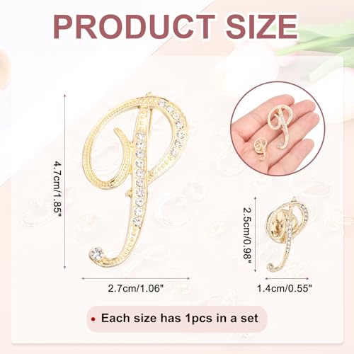 Image of PATIKIL Rhinestone Letter Brooch Pins, Initial Rhinestone Alphabet Letter Lapel Badges Pin for Women Men Suits Dress Coat