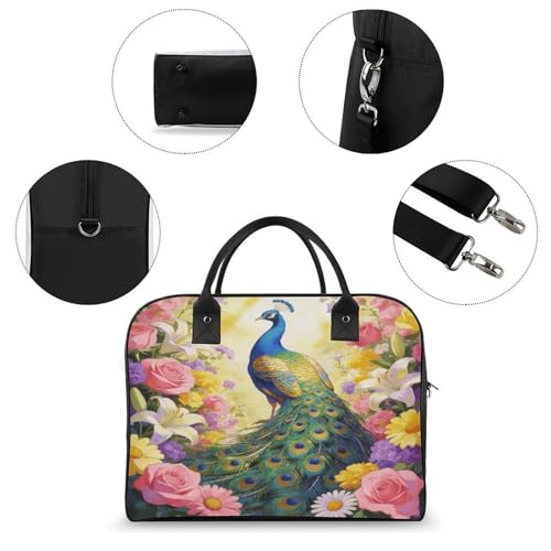 Maletín multicolor con diseño de pavo real para laptop miniatura 6