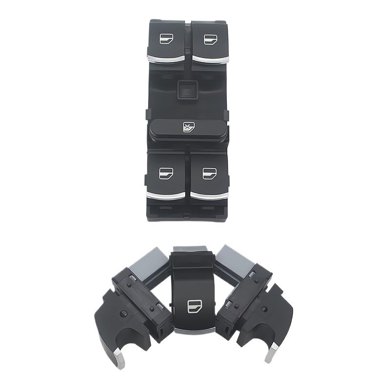 Window Switch Button 4 PCS Chrome Master Window Switch Lift Control Button Fit for Golf MK5 MK6 Fit for Tiguan, Fit for Touran Fit for Passat 5ND959857 5K4959857 Universal