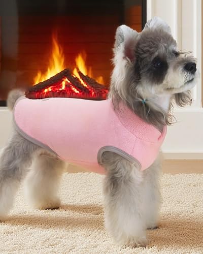 XPUDAC 4 Pieces Fleece Dog Sweaters Vest Winter Warm Dog Clothes for Small Medium Large Dogs Girl Soft Pullover Doggie Sweatshirt Puppy Cold Weather Jacket, 510-vest-M - Image 5