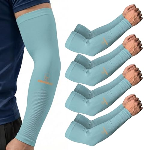 Image of ARMORAY Arm Sleeves for Men and Women - UV Sun Protection Cooling Compression - Tattoo Cover Up Sleeve for Daily Wear & Work