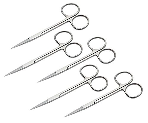 IMED SCIENTIFIC IRSTR5 Iris Micro Dissecting Lab Scissors, Fine Point Straight PACK OF