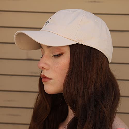 JPAK Unicycle Baseball Cap Embroidered Cotton Dad Hat - Circus Bicycle Ivory