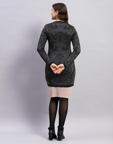 Image of Monte Carlo Womens Self Design Round Neck Full Sleeve Cardigan (1243652RN)
