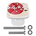 Lot de 4 boutons de porte en cristal coloré pour placard, armoire, tiroir, armoire, porte - Motif fleurs de cerisier japonaises - Soleil rouge