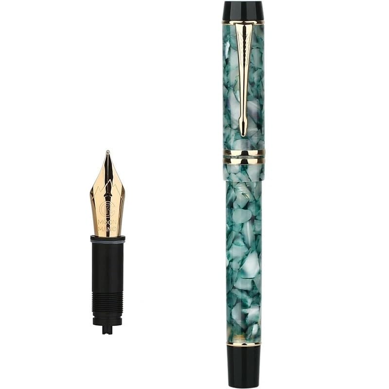 Stylo-plume compte-gouttes transparent INFRI à convertisseur et pointe courbée F/M