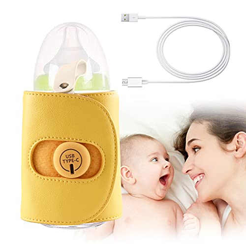 Baby Bottle Warmer Portable USB Car Bottle Warmer for Breastmilk BabyÂ BrewÂ BottleÂ Warmer for Night Feeding, Outside and in Car Milk Heating Keeper Maintain Ideal Temperature for Milk Baby Milk Warmer