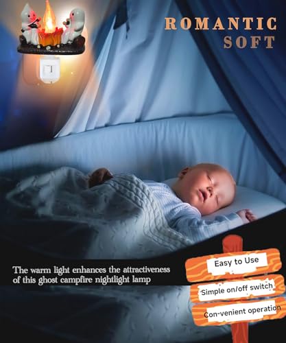 Image of 2 PCS Ghost Flickering Campfire Flame Halloween Nightlight
