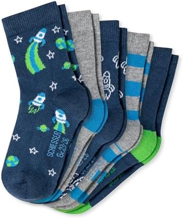 Lot De 5 Paires Chaussettes Garçon Schiesser - Motif Camion Pompier