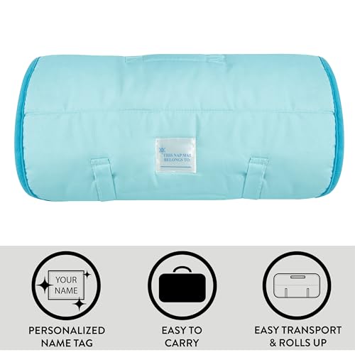 Image of Super Soft Plush Toddler Quilted Nap Mat with Built in Blanket and Pillow