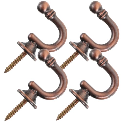 MOTHNUR 4 Piezas Ganchos para Cortinas de Metal con Bola Redonda de Soportes de Pared Zinc para Sujetar y Amarre de Cortinas Salas y Dormitorios