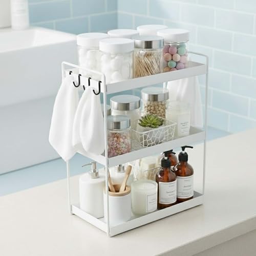 Go Hooked 3-Tier Standing Rack for Kitchen Storage, Iron Spice Ra...