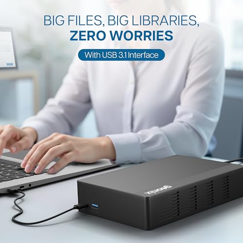 Image of Geonix PowerShell S7 4TB External Hard Drive 3.5 inch USB 3.1 SATA HDD with 12V External Power Adapter, Up to 5Gbps UASP, Shockproof, PC /Mac /Laptop /Xbox Compatible, 3-Year Warranty (Black)