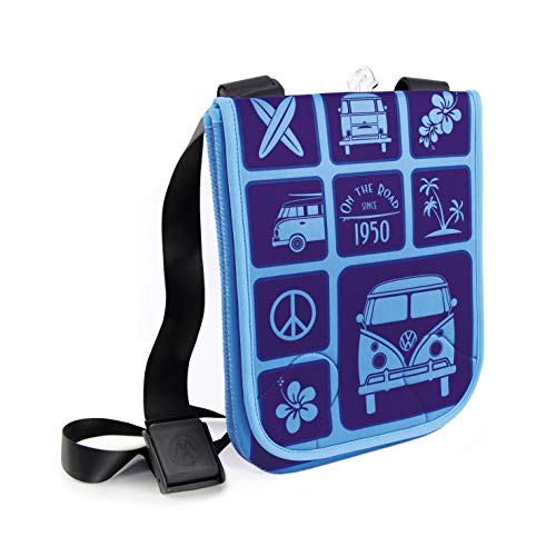 VW Collection - Volkswagen T1 Bulli Bus Neopren-Schulter-Umhänge-Tasche für Tablet PCs (Klein/Blau)