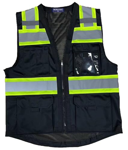 Men’s High Viz Class 3 Light Weight Padded Multi-Pocket Mesh Vest2