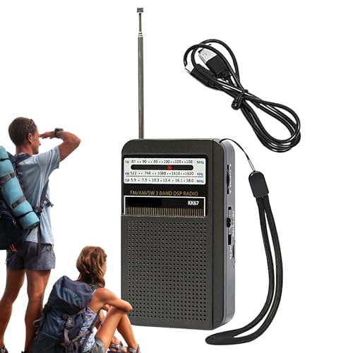 yupeuooe ポータブルラジオ - 屋外用ラジオ マルチバンドステレオプレーヤー AM FM 3.5mmヘッドフォンジャック - 3.5mmヘッドフォンジャック付きポータブルプレイヤー 防災 キャンプ 避難 トラベル