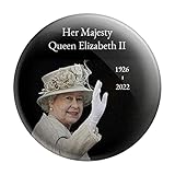 chuty 2022 Queen Elizabeth II Anstecknadel | In unserer Erinnerung für Immer 1926-2022 Schwarze Abzeichen Trauerzubehör,Memorial Service Souvenir Erinnerungsstücke Geschenk Brosche
