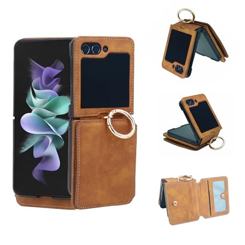 Coque Samsung Galaxy Z Flip 5 en cuir synthétique avec finitions métalliques haut de gamme