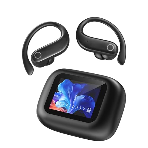 NE61 AI Translation Earbuds Real Time Heart Rate Monitor Translator Earbuds 135 Languages Open Ear Clip Wireless Bluetooth 3in1 Translating Headphones LCD Touch Screen Included for Translation Device