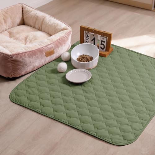 Image of gogobunny 100% Double-Faced Waterproof Dog Bed Cover Pet Blanket Sofa Couch Furniture Protector for Kids Children Dog Cat, Reversible (30x30 Inch (Pack of 1), Dark Green /Light Green)