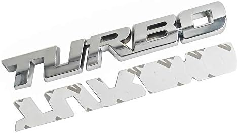 SOLDOUT Car Styling 3D Sticker Metal TURBO Emblem Body Rear Tailgate Badge Labeling Car Accessories (13x1.8cm, Silver)