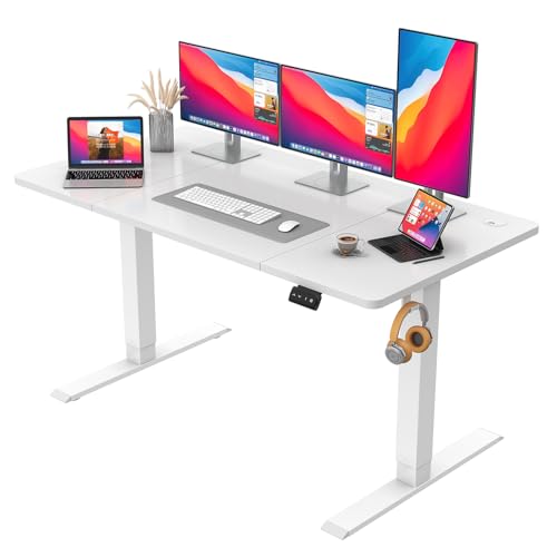 JUMMICO HöHenverstellbarer Schreibtisch Standing Desk Elektrischer Schreibtisch Höhenverstellbar mit Memory-Funktion 140 x 60 cm,Weiß JUMMICO HöHenverstellbarer Schreibtisch Standing Desk Elektrischer Schreibtisch Höhenverstellbar mit Memory-Funktion 140 x 60 cm,Weiß