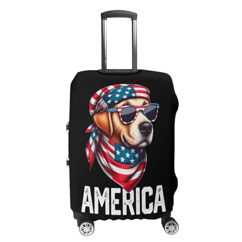 Golden Retriever Dog America Flag Luggage Cover Travel Suitcase Cover Luggage Protector 22-24 Inch4