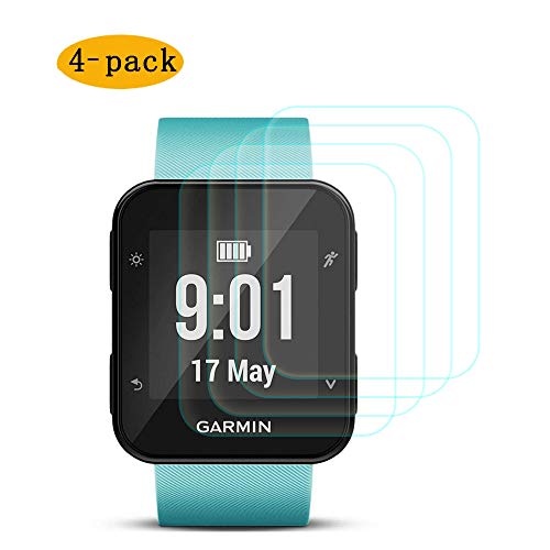 CKANDAY 4 Pack Protector de Pantalla Compatible con Garmin Forerunner 35, Películas Protectoras de Vidrio Templado Anti-Scratch Cobertura Completa de Alta definición Smartwatch
