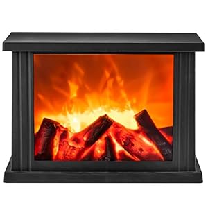 GloBrite Fireplace Lamp Led Flame Effect Log Fire Place Ornaments Home Decor (Large)