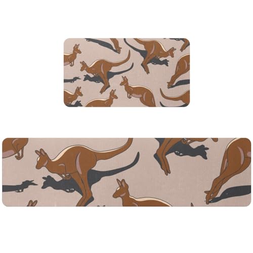 Tapis de cuisine kangourou lavable et absorbant lot de 2 - 2