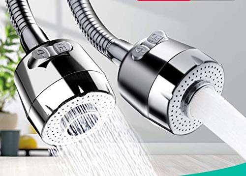 Image of Naidev Kitchen Faucet Head, Splash-Proof Head, pressurized Bubbler, Shower Head, Sprinkler, Two-Speed Rotation Bathroom Kitchen Sink Spray Tap Attachment (Short)