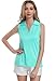 Femdouce 3 Pack Sleeveless Golf Polo Shirt for Women Quick Dry Golf Shirt Sleeveless V Neck Polo Shirt Lightweight Black/Rose/Cyan M