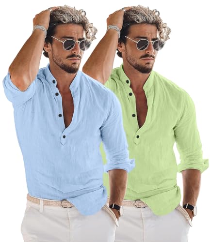 Image of Combo of Men Solid Cotton Blend Straight Kurta Shirt Pack of 2