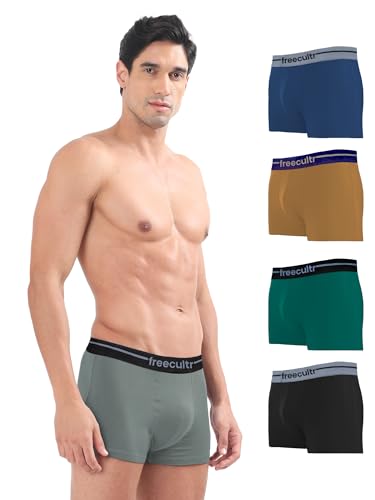 Image of Freecultr Men's Cotton Trunks | Breathable & Moisture Absorbing | Soft Comfort Fit | Everyday Innerwear