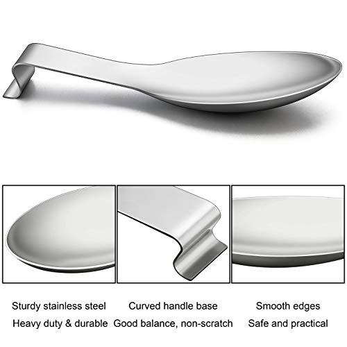 Homikit Spoon Rest Set Of 2 For Kitchen Counter Stove Top, Stainless Steel Utensil Rest Ladle Spatula Holder, Heavy Duty, Dishwasher Safe #TOP2