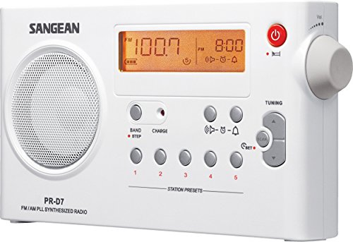 Sangean Pr-D7 Am/Fm Digital Rechargeable Portable Radio - White (Renewed) #TOP1
