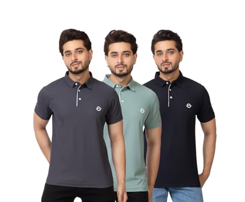Image of OSCILLATE Summer Casual Wear Polycotton Polo Tshirt || Collared Neck Half Sleeve Solid T-Shirt for Men
