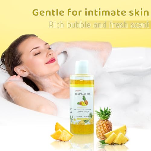 Image of Yoni Wash Feminine Wash for Women PH Balance, Vaginal Wash for Vagina Moisturizing, Summer Feminine Care Intimate gel for Hygiene, Body Wash Shower Gel, Pineapple Scent Intimate shower gel 6.7 fl.oz
