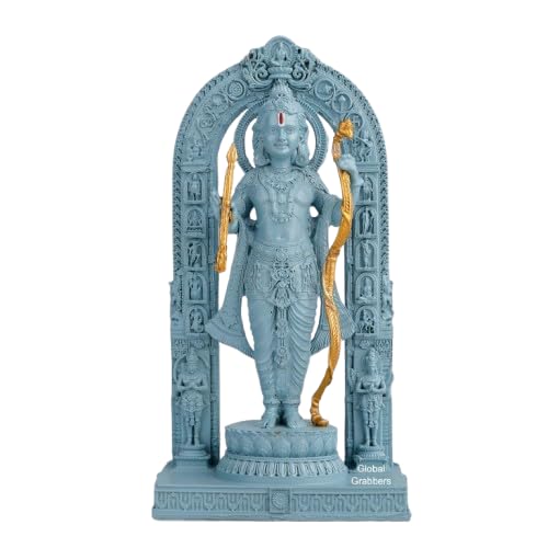 Statue Ram Lalla Ayodhya en polyrésine pour décoration maison design 15cm