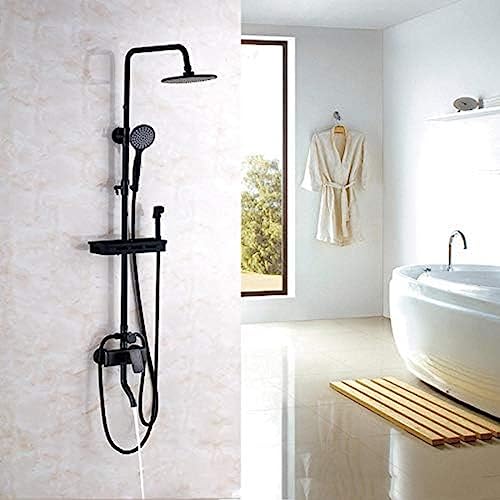 Mitigeur douche bronze au design élégant et tête de douche 8"