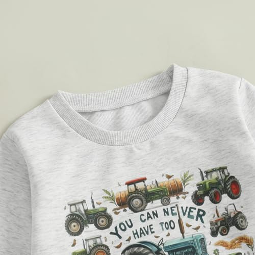 Fernvia Toddler Baby Boy Fall Winter Clothes Tractors Print Long Sleeve Sweatshirt Tops & Solid Pant Outfit Set 6M-5T4