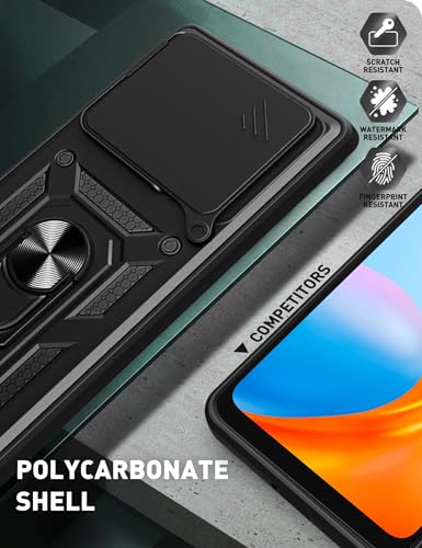 Image of Tough Armor Bumper Back Cover Case for Mi Redmi Note 15 Pro Plus 5G | Sliding Camera Cover, Kickstand & Ring Holder 360 Degree Protection Back Cover for Redmi Note 15 Pro Plus 5G - Black